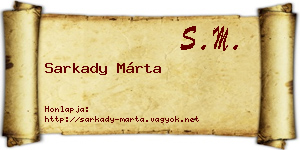 Sarkady Márta névjegykártya