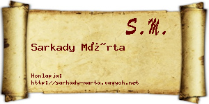 Sarkady Márta névjegykártya