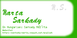 marta sarkady business card